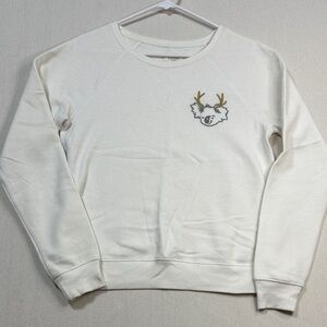 Gilly Hicks White Crewneck Sweater with Koala Patch